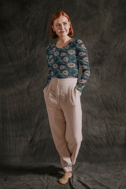Women39s long sleeve mockup psd full body autumn apparel fashion design