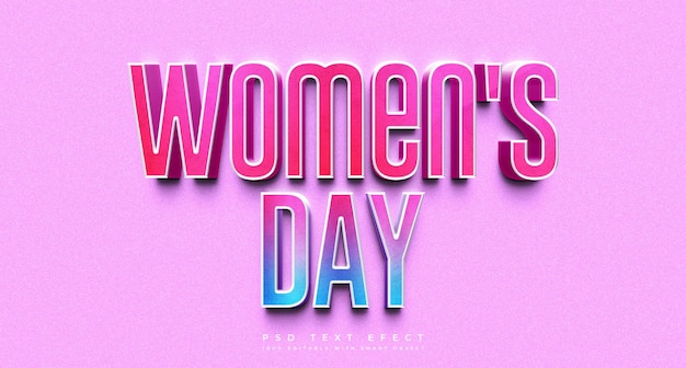 Womens day 3d editable text effect