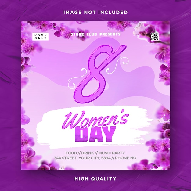 PSD womens day social media flyer design