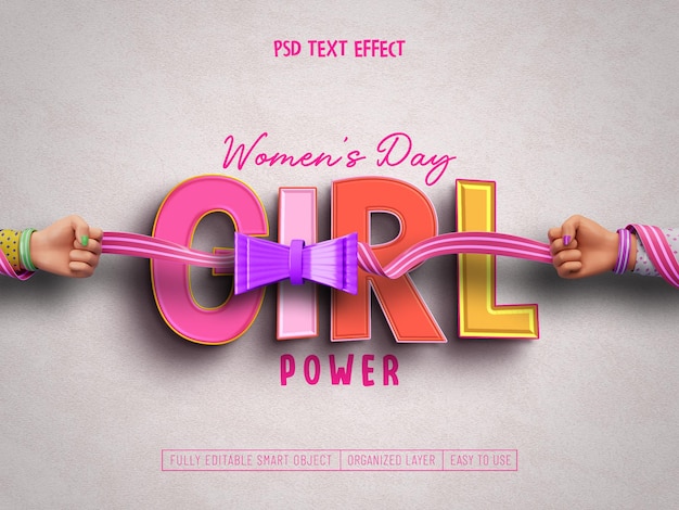 Womens Day Text Effect PSD woman's day text effect premium psd