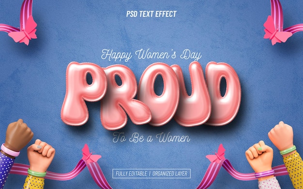 Womens Day Text Effect PSD woman's day text effect premium psd