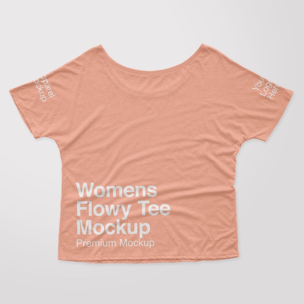 レディースFlowyバックTシャツモックアップ