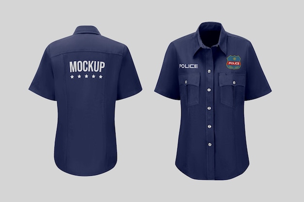 PSD mockup di camicia della polizia da donna