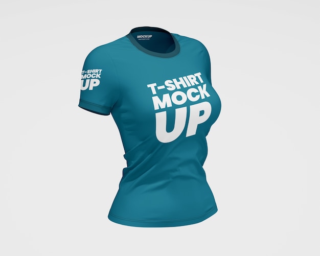 Mockup di t-shirt da donna slim fit