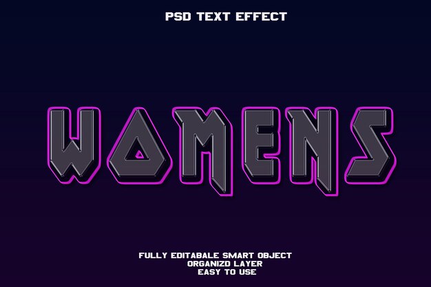 womens text effect