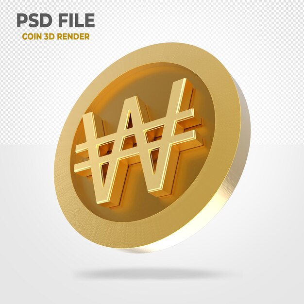 PSD 원 3d 금화