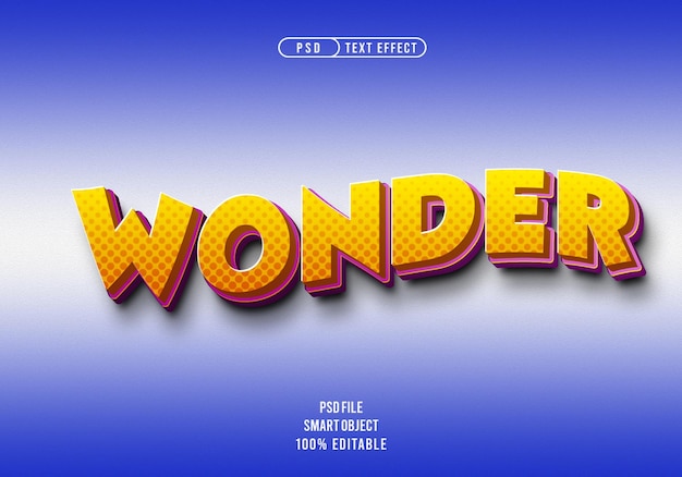 wonder editable 3d text effect