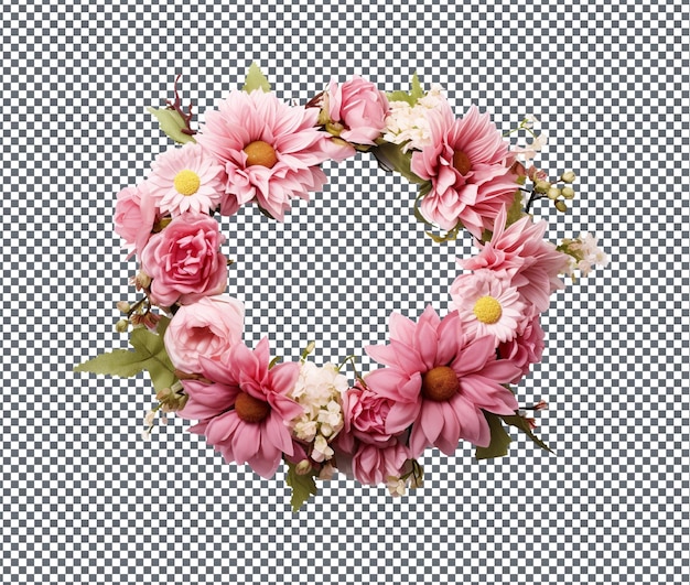 Wonderful flower crown isolated on transparent background