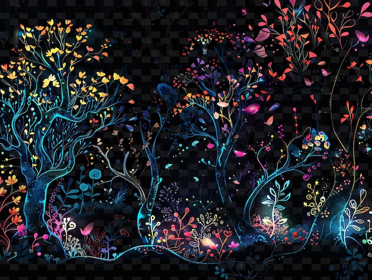 PSD the wonders of the ocean png vibrant animals textures and neon colors on world ocean day