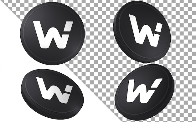 WOO ネットワーク 3 d レンダリング図コイン トークン暗号通貨のロゴ アイコン