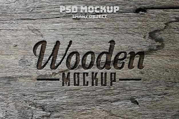 Wood 3d Mock-up Realistische premium PSD