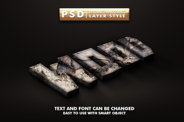 Wood 3d realistic text effect premium psd