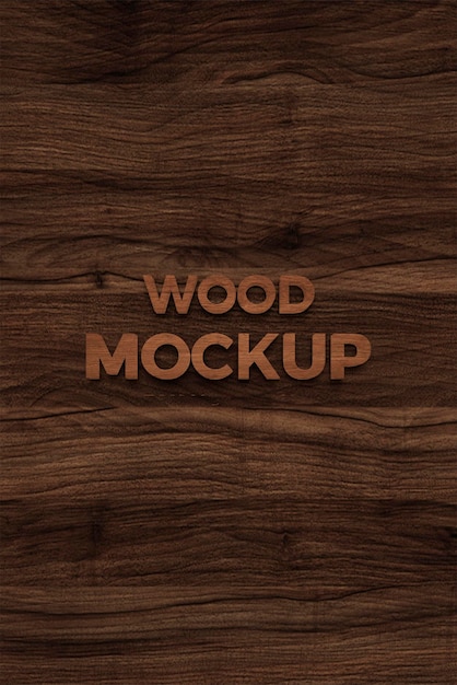 Wood 3d text editable wood logo mockup psd