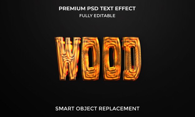 Wood 3d text effect styles