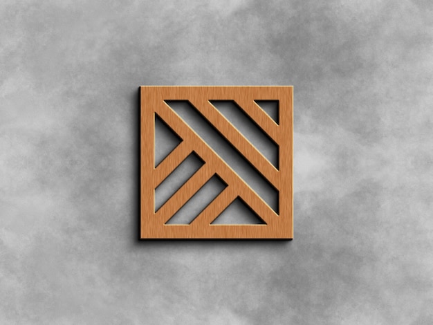 Wood 3d Wall Logo Mockup