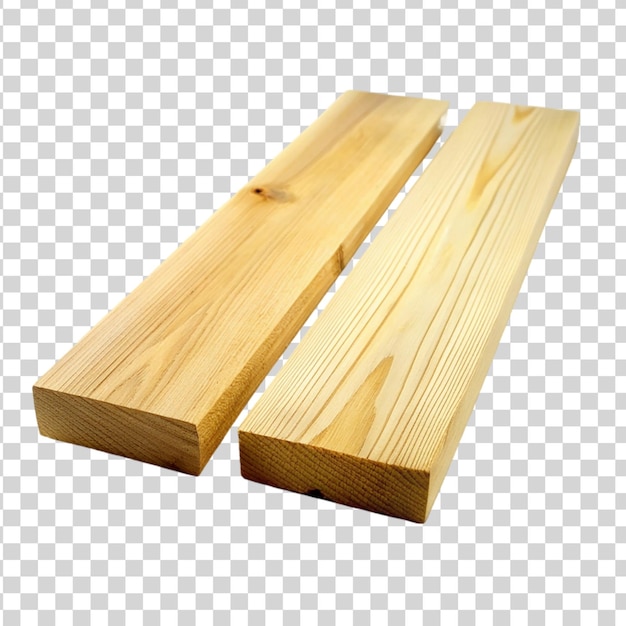 PSD wood board and timber cut isolated on transparent background