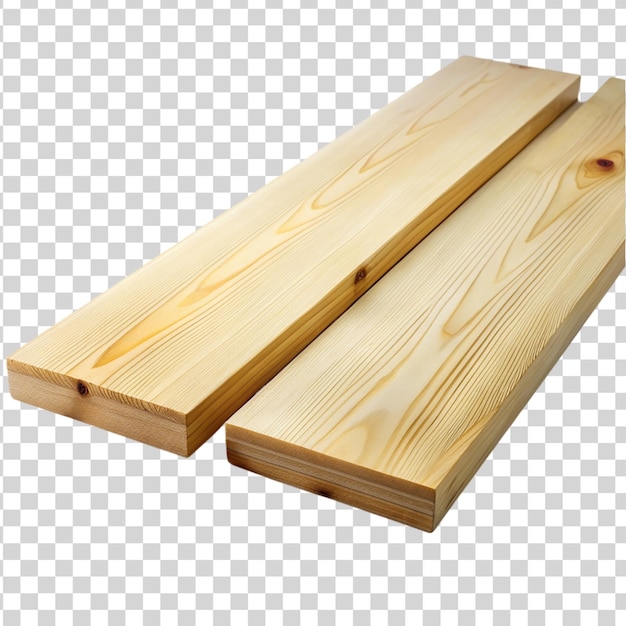 Wood board and timber cut isolated on transparent background