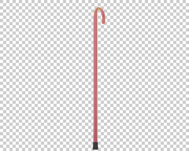 Wood cane on transparent background 3d rendering illustration