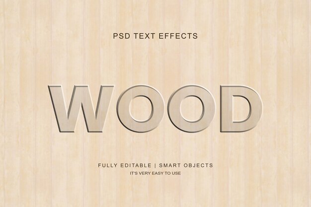 Wood carved text effect