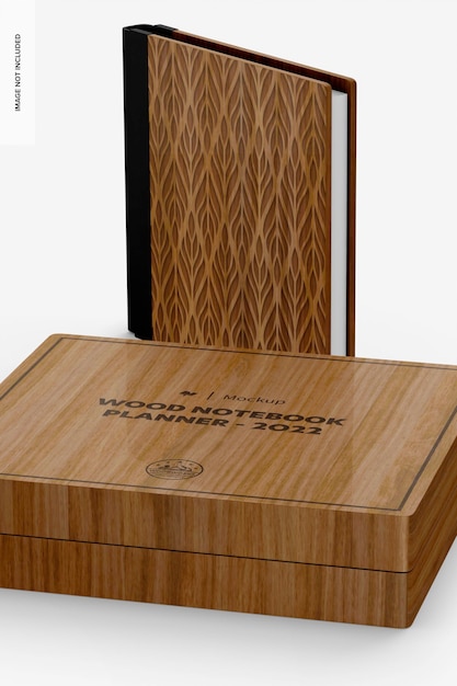 Деревянный чехол для макета ноутбука, крупным планом