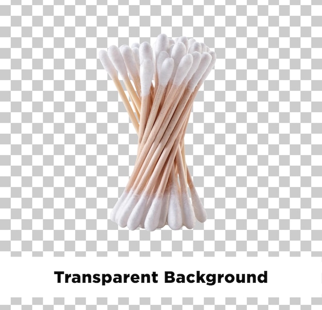 wood cotton swab isolated on transparent background