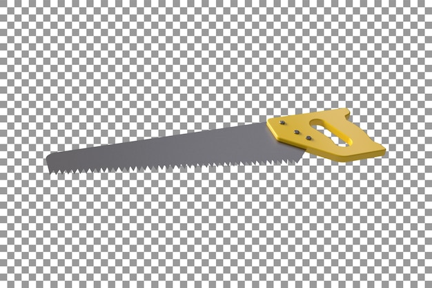 PSD wood cutting 3d hacksaw rendering