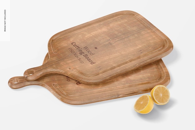 Wood cutting boards with handle mockup