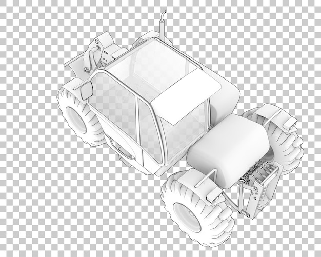 Wood cutting machine on transparent background 3d rendering illustration