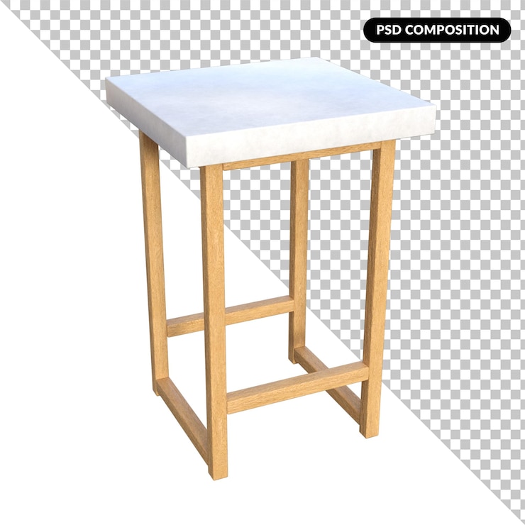 PSD 木製餐桌隔離 3d