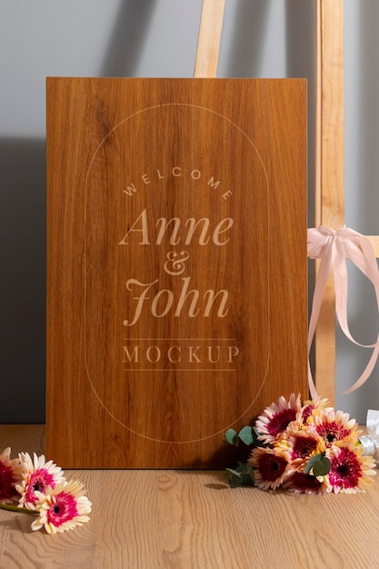 Wood easel sign for wedding