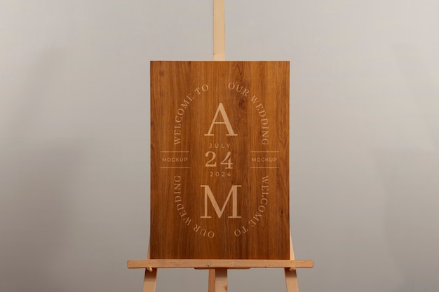 PSD wood easel sign for wedding