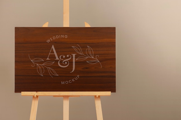 PSD wood easel sign for wedding