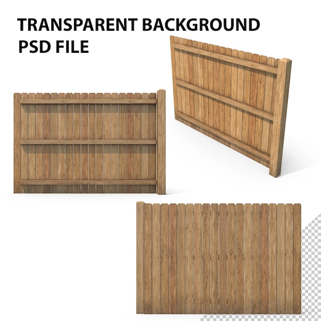 PSD wood fence clean png