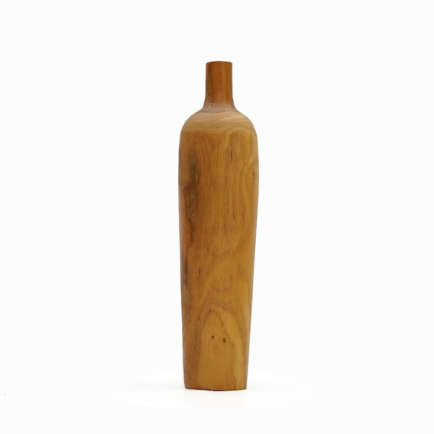 Wood flower vase rustic isolated