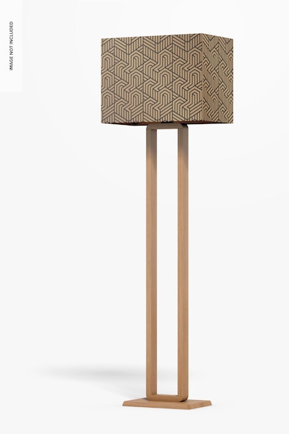 Wood frame floor lamp mockup