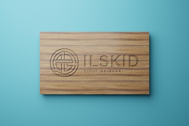 wood log mockup elegant