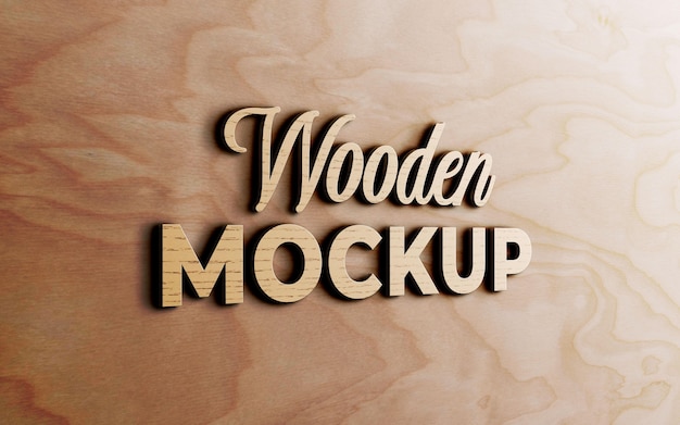 PSD wood logo effect design