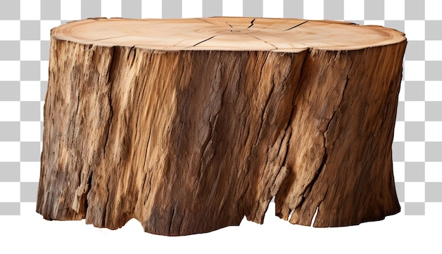 Wood logs podium transparent background