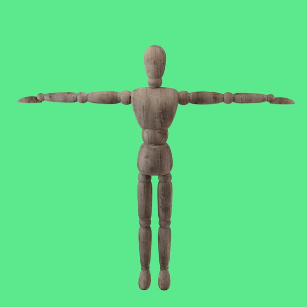 деревянный манекен 3D рендеринг