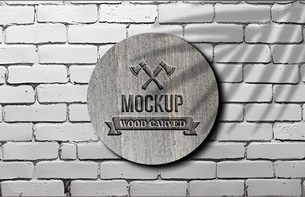 wood mockup on wall design presentation