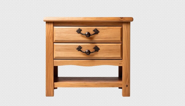PSD wood nightstand png 1