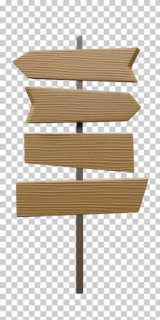 Wood plank sign plate 3D rendering