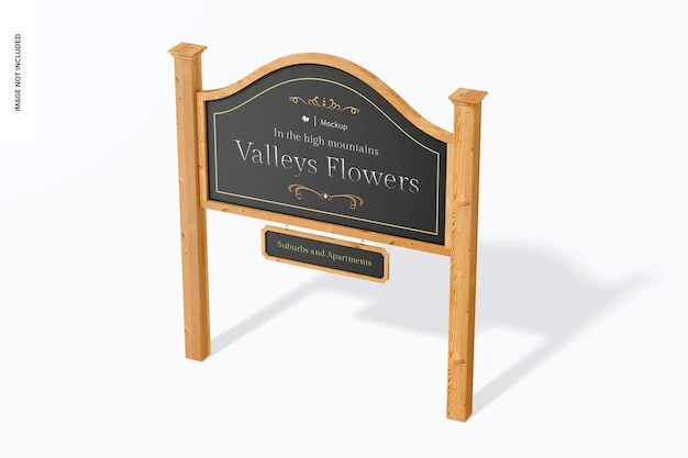 Wood property signage mockup