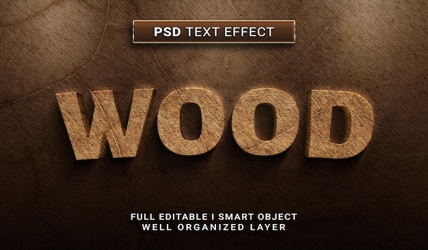 PSD effetto testo psd in legno
