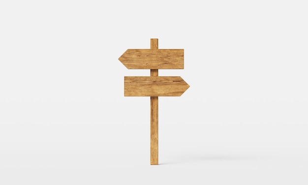 Wood Road Sign Mock up 3D Rendering