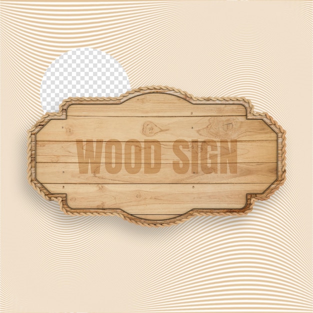 PSD wood sign 3d render