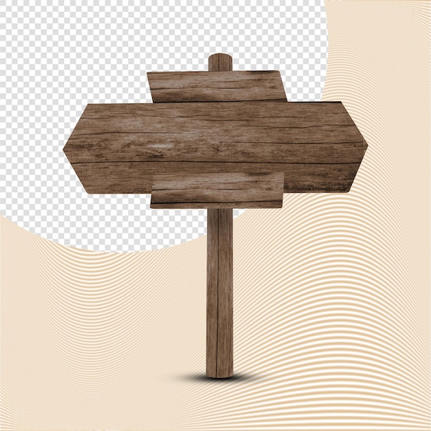 Segno di legno 3d render