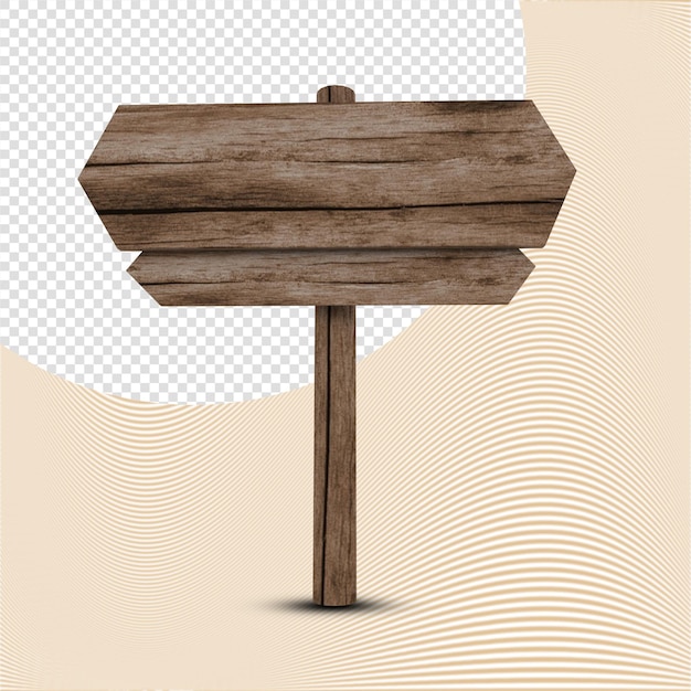 wood sign 3d render