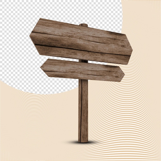 Segno di legno 3d render