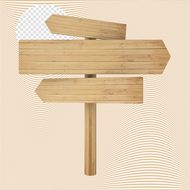 wood sign 3d render